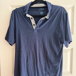 Tommy John Comfort Button-Down Polo - Dress Blues, Size Medium